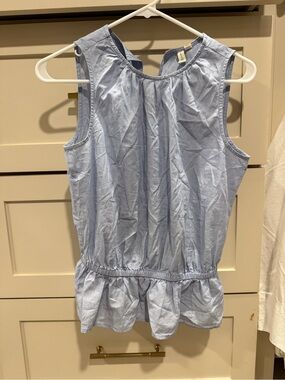Treasure & Bond Light Blue Sleeveless Peplum Blouse